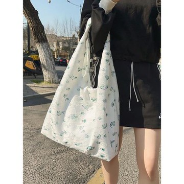 跨境外貿時尚簡約碎花單肩包2025新款大容量休閑百搭腋下托特包