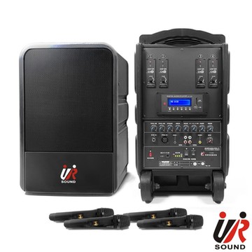 UR SOUND 180W藍牙/USB/SD四頻移動式無線擴音機 PU-9S604NB