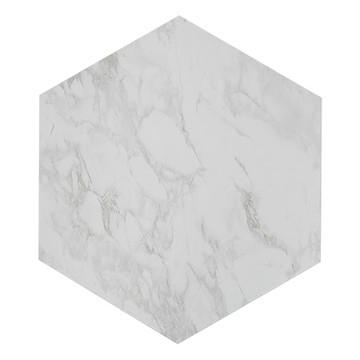 WE CHAMP 6角裝飾牆貼10片  自帶背膠  加厚耐磨  防水防潮  20 x 17cm  大理石紋灰白