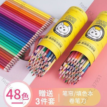 【臺灣有貨 免運】油性彩鉛繪畫專用幼兒園小學可擦彩色鉛筆12色24色48色畫筆美術用