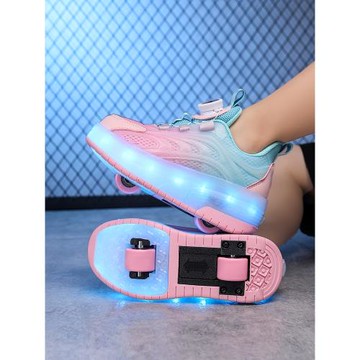 暴走鞋四輪溜冰鞋女童變形輪滑兒童雙輪男童帶輪子的鞋男女代步鞋