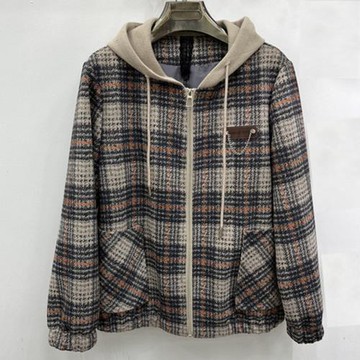 專柜正品2025春秋新款女裝時尚休閑洋氣短款外套連帽顯瘦媽媽上衣