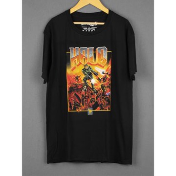 光環士官長惡搞短袖毀滅戰士聯名T恤Halo游戲男女夏寬松棉Shirt