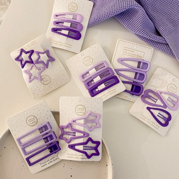 兒童三件套長春藍發夾小女孩可愛側邊BB夾頭飾女童寶寶劉海夾發飾