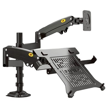 NORTH BAYOU 筆記型電腦支架臂/螢幕支架/雙螢幕筆記型電腦支架/升降顯示屏支架/筆記型電腦增高架/電腦支架/筆記型電腦機械臂 H180-FP  1個  槍黑色