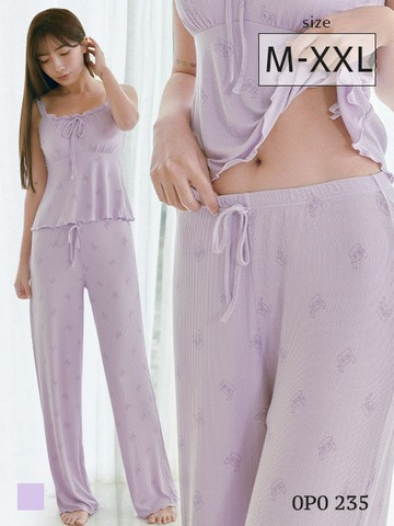 0P0235【澎澎眠】舒適領莫代爾棉 居家休閒長褲 1色