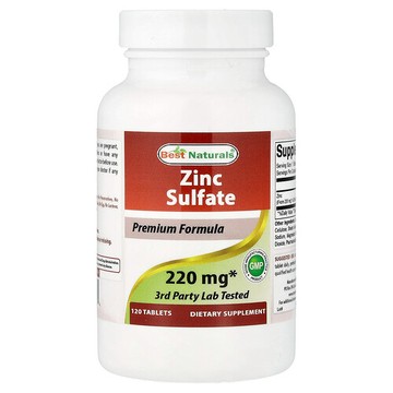 Best Naturals, Zinc Sulfate, 120 Tablets (50 mg per Tablet)