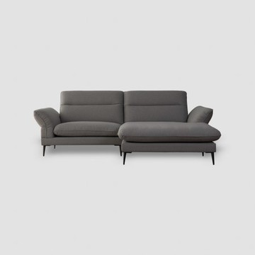 FLEXLUX Salino 貓抓布沙發右轉角 245cm 深灰
