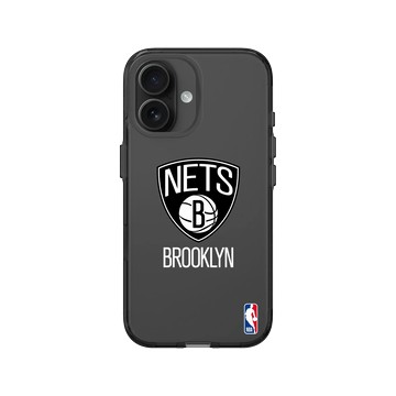 iPhone 16 Clear (相機按鈕) 酷墨灰 - NBA - Logo-布魯克林籃網 Brooklyn Nets - Light