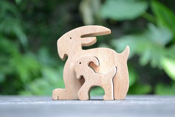 大鬍子小山羊。手工小木作