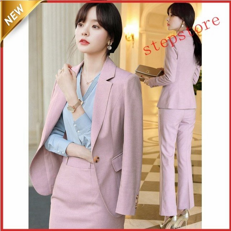 ピンク パンツスーツ スカートスーツ レディース 通勤 Ol オフィス フォーマル スーツ 2点セット ビジネススーツ 大きいサイズ セレモニースーツ 通販 Lineポイント最大0 5 Get Lineショッピング