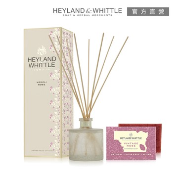 【H&W英倫薇朵】溫柔知性橙花玫瑰擴香組