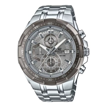 【CASIO 卡西歐】EDIFICE 強烈力量 立體設計三眼錶款 經典銀_EFR-539DE-8A_49.5mm
