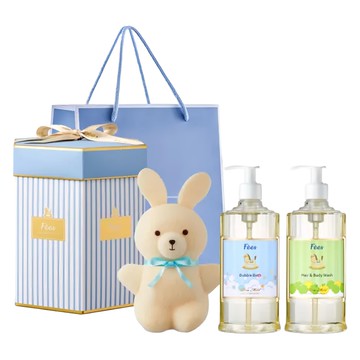 Fees BEBE 幸福新生彌月禮盒 兔兔藍  1組