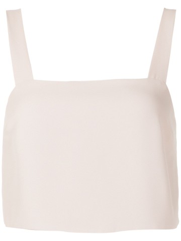 LUIZA BOTTO - square-neck cropped top - women - Polyester - M - Neutrals