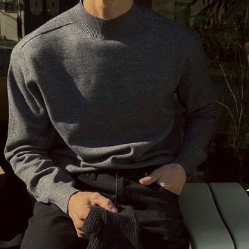 正韓彈力保暖羊毛半立領剪裁針織上衣 5色 YUPPIE 預購商品 0210