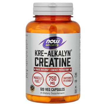NOW Foods, 運動，Kre-Alkalyn® 肌酸，120 粒素食膠囊（每粒膠囊 750 mg）