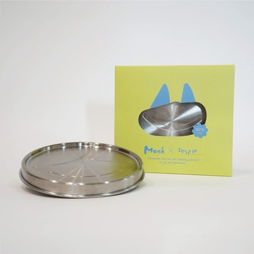 份量適中剛剛好【Moek X Jesper】微笑煎餅不鏽鋼小粥碗蓋 幼兒園專用 兒童餐具 碗蓋 分隔設計 專屬餐盤 一蓋多用 副食品 點心 304不鏽鋼 耐摔 清潔便利
