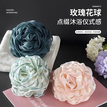 浴球 搓澡巾 洗澡沐浴球沐浴球不散浴花日係高檔洗澡球超柔軟不散球新款耐用 EVFX