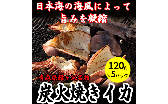 イカ 炭火焼きイカ 5パック セット 青森 いか 干物 干物セット するめ スルメ スルメイカ 海鮮 魚介類 魚介 海産物 国産 加工食品 惣菜 青森県 鰺ヶ沢町 ※ご入金確認後 3ヶ月以内の発送になります。