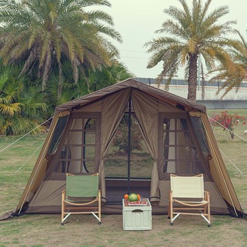 戶外露營野營雙層帳篷家庭多人小屋輕奢露營帳篷小川同款