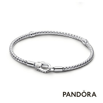 [客製化卡片]【Pandora官方直營】粒紋鏈扣蛇鏈-925銀 [生日禮物首選]