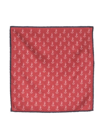 Brunello Cucinelli - anchor-embroidered silk scarf - men - Silk - One Size