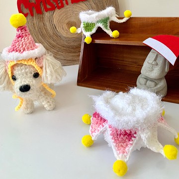 Christmas 聖誕限定-粉嫩暖心款-寵物狗狗貓咪帽子/領巾