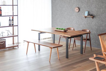 飛驒家具 家具工房綠雉舍 耳付銜接餐桌 SECONDSERIES 鐵製桌腳S1