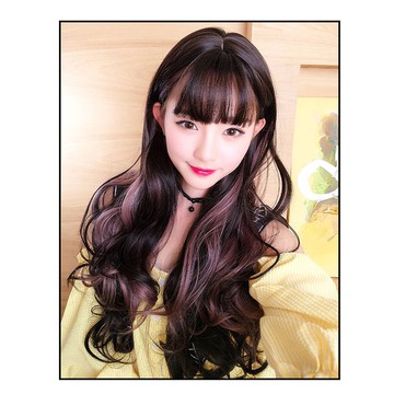 [台灣出貨附發票] 漸變色整頂假髮 假髮 空氣劉海 假髮女 wig 仿真 長捲假髮 大波浪假髮 男女假髮 假頭髮