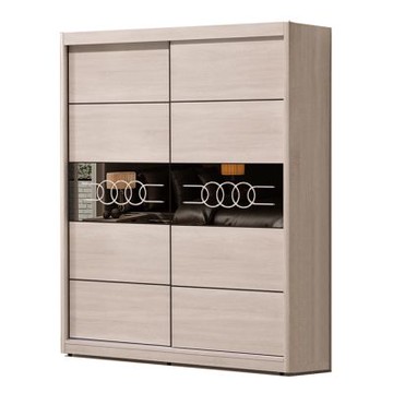 唯熙傢俱-布萊登橡木白5x6.6尺滑門衣櫃