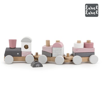 【Label Label】木質小火車_粉色_廠商直送