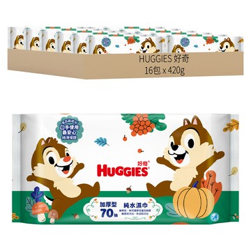 HUGGIES 好奇 奇奇蒂蒂加厚型純水嬰兒濕巾  70張  16包  420g