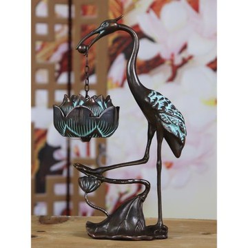 仙鶴青銅香爐鏤空懸掛吊爐沉檀香薰爐家用室內盤香倒流香中式擺件