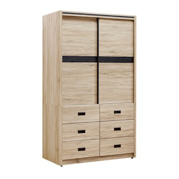 文創集 克提3.8尺推門六抽衣櫃-115x60x200cm免組