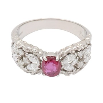 JEWELRY 無品牌珠寶 紅寶石 鑽石 PT900鉑金戒指 【二手名牌BRAND OFF】