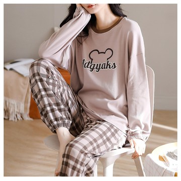 SCL促銷 字母米奇 秋冬睡衣 長袖褲 中大尺碼 居家睡衣長袖褲套裝