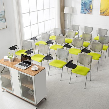 公司貨 最低價 免運 培訓椅10張 可客製 培訓椅帶寫字板可疊放帶桌板學生桌凳一體簡約新聞椅辦公會議室椅