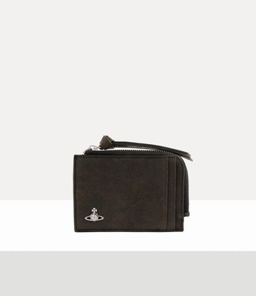Vivienne Westwood Card Holder With Zip Leather Dark-brown One Size Unisex