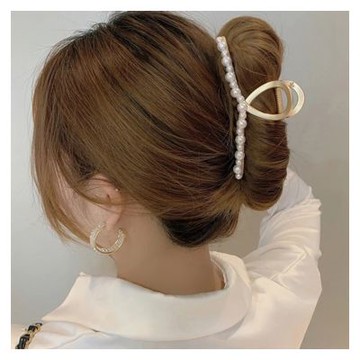 【HERA赫拉】多層次珍珠大蝴蝶結鯊魚夾 HPC22