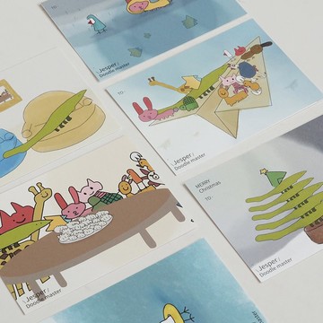 Jesper_手繪明信片 聖誕節 萬聖節 祝福卡片 生日卡片