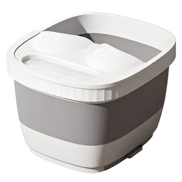 UTOOKII 可折疊附蓋保溫足浴桶 灰白色 PP+TPE+HPS材質 泡腳按摩 放鬆身心  1個