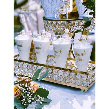 200ML高腳杯香檳杯甜品臺優選酒杯慕斯杯配貼紙加厚透明帶蓋杯子