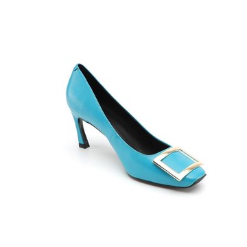 vi  里外全羊皮小方頭細跟高跟單鞋皮鞋 ZK2012034