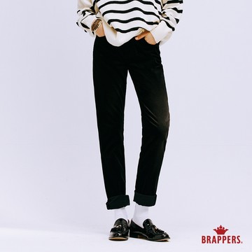 BRAPPERS 女款 Boy friend系列-中腰彈性小直筒褲-黑