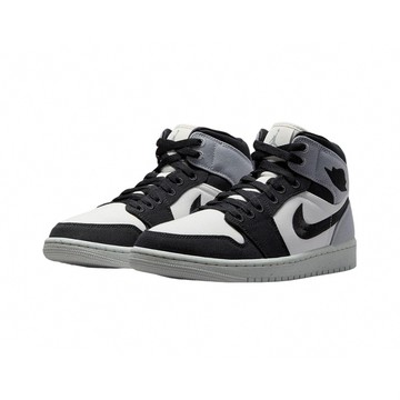 Air Jordan 1 Mid SE Canvas 黑白灰 絲綢 DV0427-100