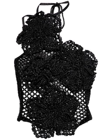 Cult Gaia - Nazanin crochet top - women - Polyester - L - Black
