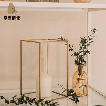 復古玻璃收納盒展示柜婚慶裝飾展示盒防塵罩手辦盲盒咖啡廳擺件