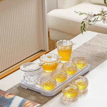 玻璃功夫茶具套裝家用泡茶神器耐熱蓋碗泡茶器輕奢高檔茶杯泡茶器