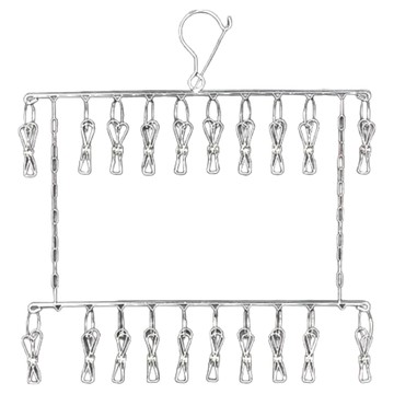 不鏽鋼折疊多層晾襪架 豎排晾曬 多夾設計 收納 大容量  44 x 40.5cm  單色  1個